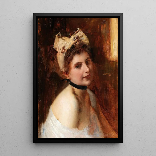 Young Viennese Girl - Eduard Veith — framed artwork on a wall