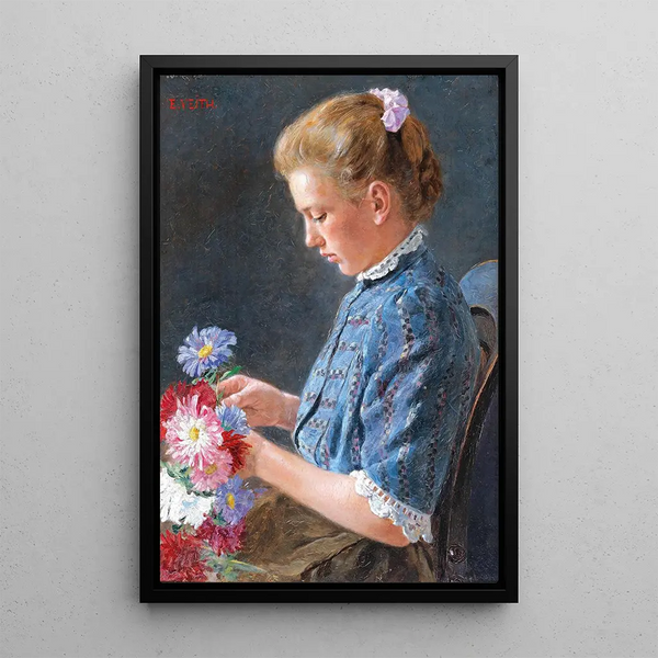 Reproduction of the painting of Young Viennese Girl from Naschmarkt - Eduard Veith