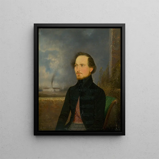 Portrait of J. Strbl - Eduard Wirostek — framed artwork on a wall