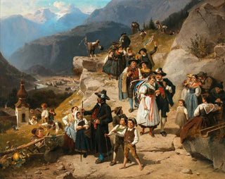 A festive wedding procession - Eduard Young — artwork view
