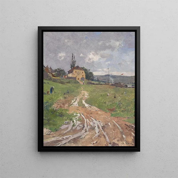 Old Inn on the Main - Eduard Zetsche — framed artwork on a wall