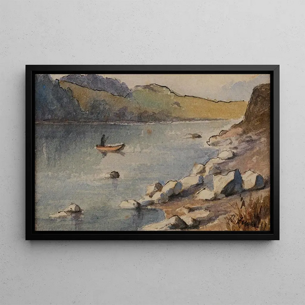 Zille au bord de l'eau - Eduard Zetsche — framed artwork on a wall