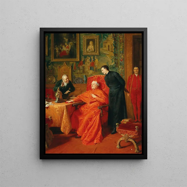 A Patron of the Arts - Eduard von Grützner — framed artwork on a wall