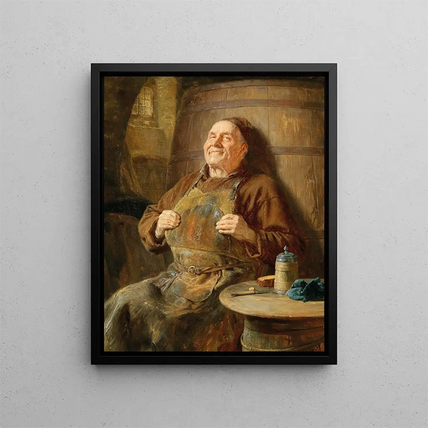 Peaceful tranquility - Eduard von Grützner — framed artwork on a wall