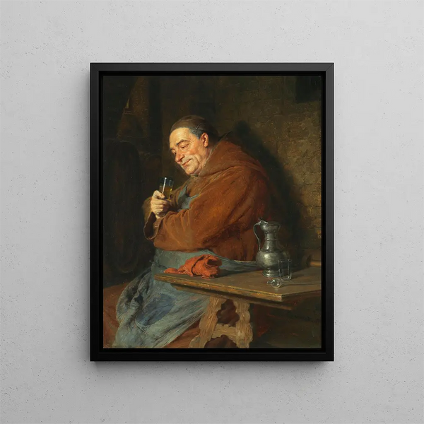 The master of the cellar - Eduard von Grützner — framed artwork on a wall