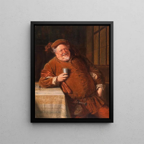 Falstaff II - Eduard von Grützner — framed artwork on a wall