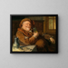 Falstaff with a pewter jug and a glass of wine - Eduard von Grützner — framed artwork on a wall