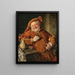 Falstaff with a jug and a glass - Eduard von Grützner — framed artwork on a wall