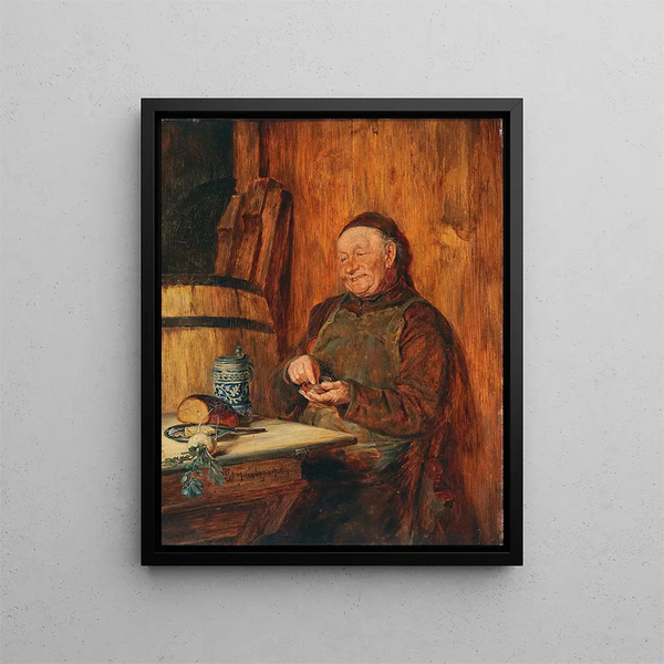 Tranquillement - Eduard von Grützner — framed artwork on a wall