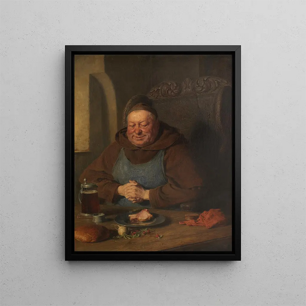 Dinner Table - Eduard von Grützner — framed artwork on a wall
