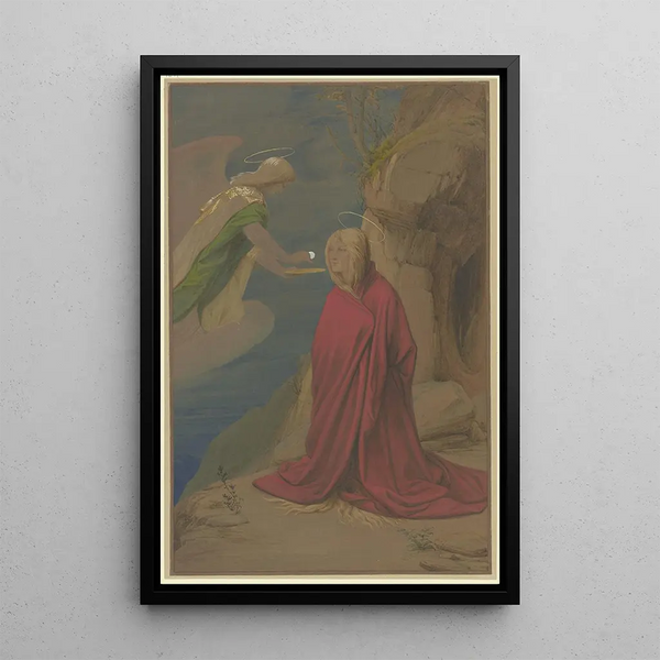 La Communion de Sainte Marie Madeleine - Eduard von Steinle — framed artwork on a wall