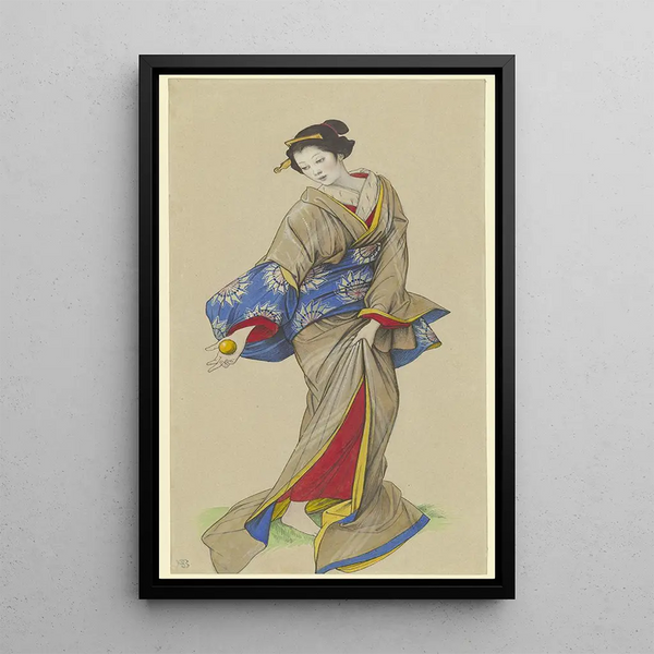 Geisha - Eduard von Steinle — framed artwork on a wall