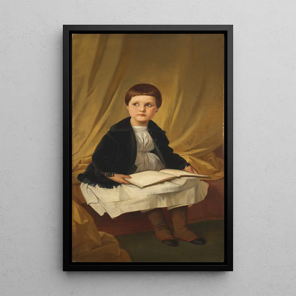Portrait of Agnès von Steinle, the artist's daughter - Eduard von Steinle — framed artwork on a wall