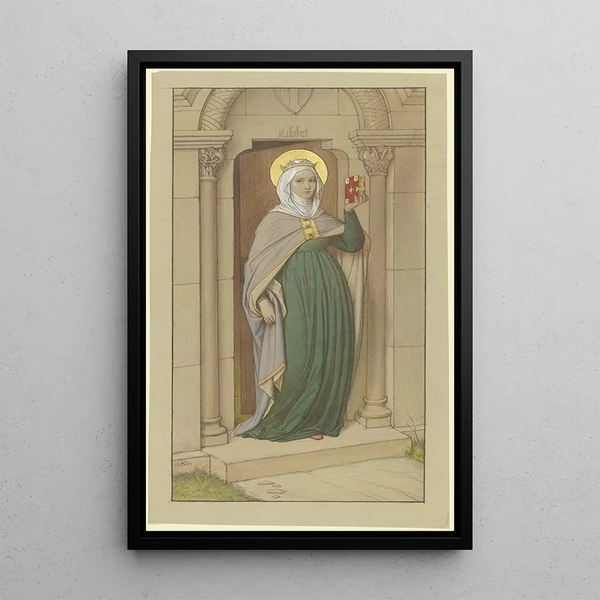 Saint Elizabeth - Eduard von Steinle — framed artwork on a wall