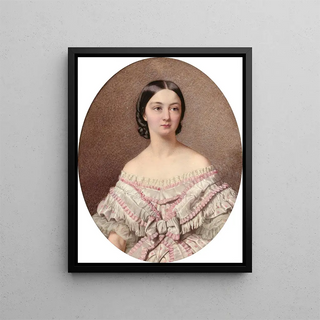 Portrait of Françoise de Bragance, Princess of Brazil - Eduardo De Lobo De Moira — framed artwork on a wall