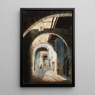 Rue à Tétouan - Eduardo Flórez Ibáñez — framed artwork on a wall
