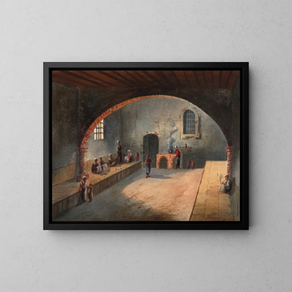 Le café des Algériens - Eduardo Flórez Ibáñez — framed artwork on a wall