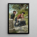 Couple flirting at the fountain - Eduardo Sánchez Solá — framed artwork on a wall