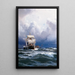 L'Amiral Brown arriving at the port - Eduardo de Martino — framed artwork on a wall