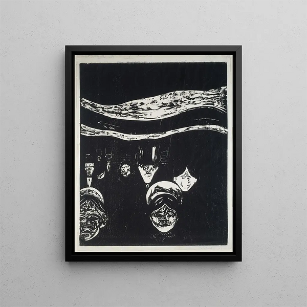 Anxiety - Edvard Munch — framed artwork on a wall