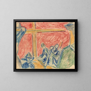 Scene of Workers - Edvard Munch — framed artwork on a wall