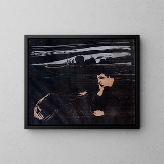 Melancholy of the Evening III - Edvard Munch — framed artwork on a wall