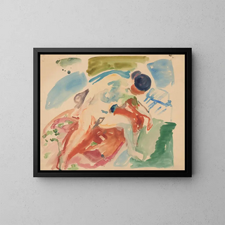 Female Nude Painting - Edvard Munch — framed artwork on a wall