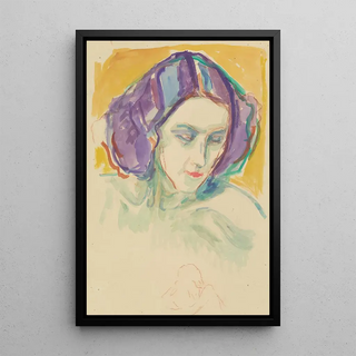 Head of a Woman - Edvard Munch — framed artwork on a wall