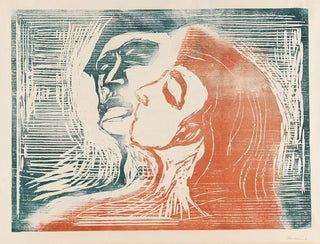 Tête à tête, homme et femme s'embrassant - Edvard Munch — artwork view
