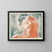 Tête à tête, homme et femme s'embrassant - Edvard Munch — framed artwork on a wall