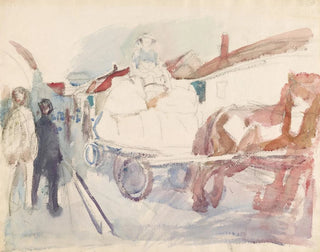 Horse and Car in the Street - Edvard Munch — artwork view