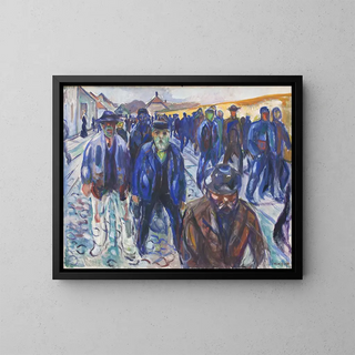 Travailleurs rentrants - Edvard Munch — framed artwork on a wall