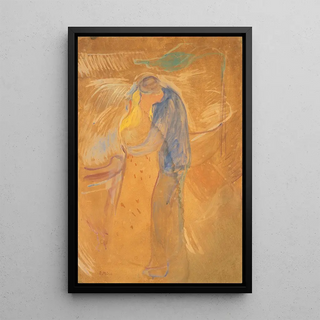The Kiss - Edvard Munch — framed artwork on a wall