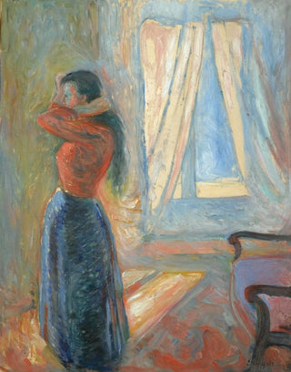 Woman Looking at Herself in the Mirror - Edvard Munch — artwork view