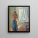 Woman Looking at Herself in the Mirror - Edvard Munch — framed artwork on a wall