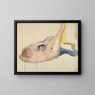 Acte allongé avec les jambes relevées - Edvard Munch — framed artwork on a wall