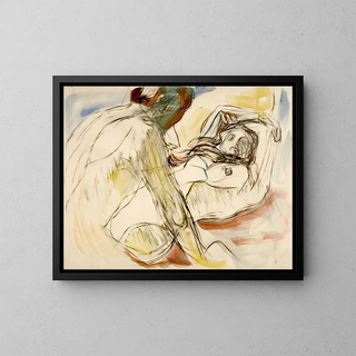 Man and Woman - Edvard Munch — framed artwork on a wall