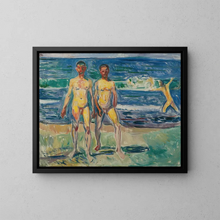 Men by the Sea - Edvard Munch — framed artwork on a wall