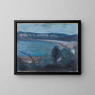 Moonlight on the Mediterranean - Edvard Munch — framed artwork on a wall