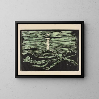 Mystic River Painting - Edvard Munch — framed artwork on a wall