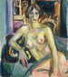 Nude sitting on the sofa - Edvard Munch — artwork view