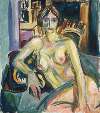 Nude sitting on the sofa - Edvard Munch — artwork view