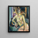 Nude sitting on the sofa - Edvard Munch — framed artwork on a wall