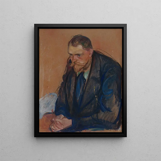 Portrait of Helge Bäckström - Edvard Munch — framed artwork on a wall