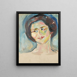 Portrait of the Model - Edvard Munch — framed artwork on a wall