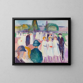 Spring Walk Painting - Edvard Munch — framed artwork on a wall