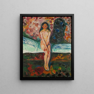 Puberty - Edvard Munch — framed artwork on a wall