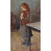 Young red-haired girl with a white rat - Edvard Munch — artwork view