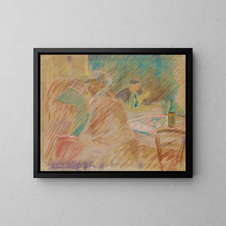 Scene of a restaurant - Edvard Munch — framed artwork on a wall
