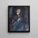 Self-portrait with cigarette - Edvard Munch — framed artwork on a wall